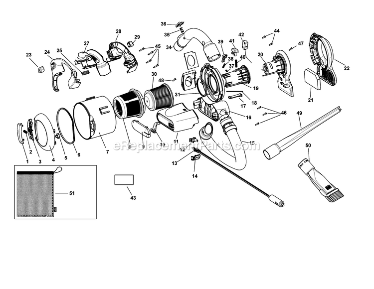 Black and Decker BDCV560F-LA (Type 1) 12v Car Vac Flex Power Tool Page A Diagram